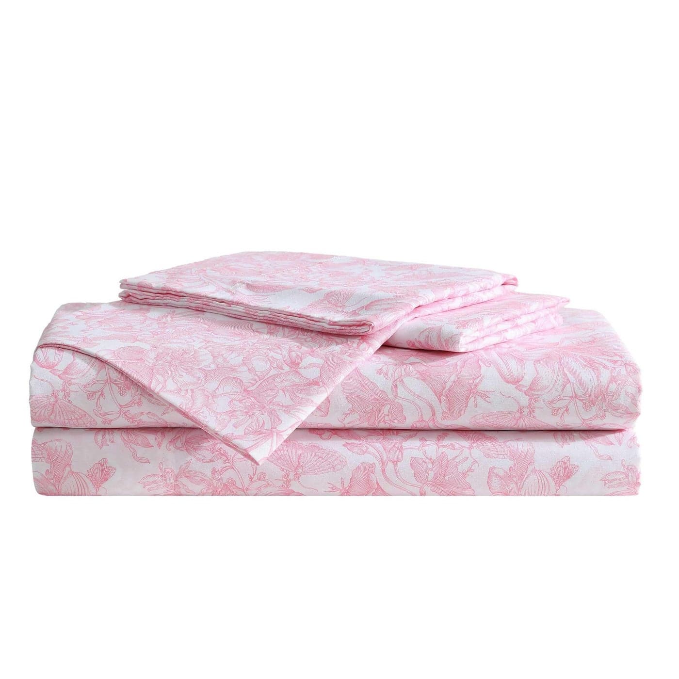 Betsey Johnson Full Bed Sheets Fade Wrinkle Resistant Bedding Set with Matching Shams Soft Lightweight Fairytale Floral Pink Full
