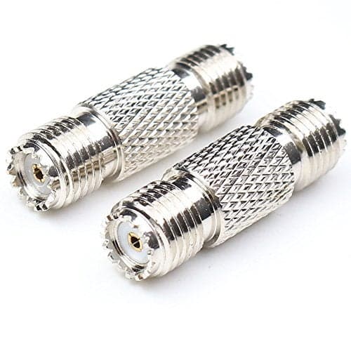 ANHAN Mini UHF Female to Mini UHF Female Connectors Pl259 Adapter Mini UHF Female Coupler RF coaxial Coax Cable Connector for Amateur Radio Citizens Band Radio Marine VHF Radio 2Packs