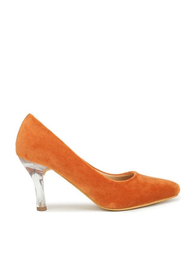 Rust Suede Pumps for Women