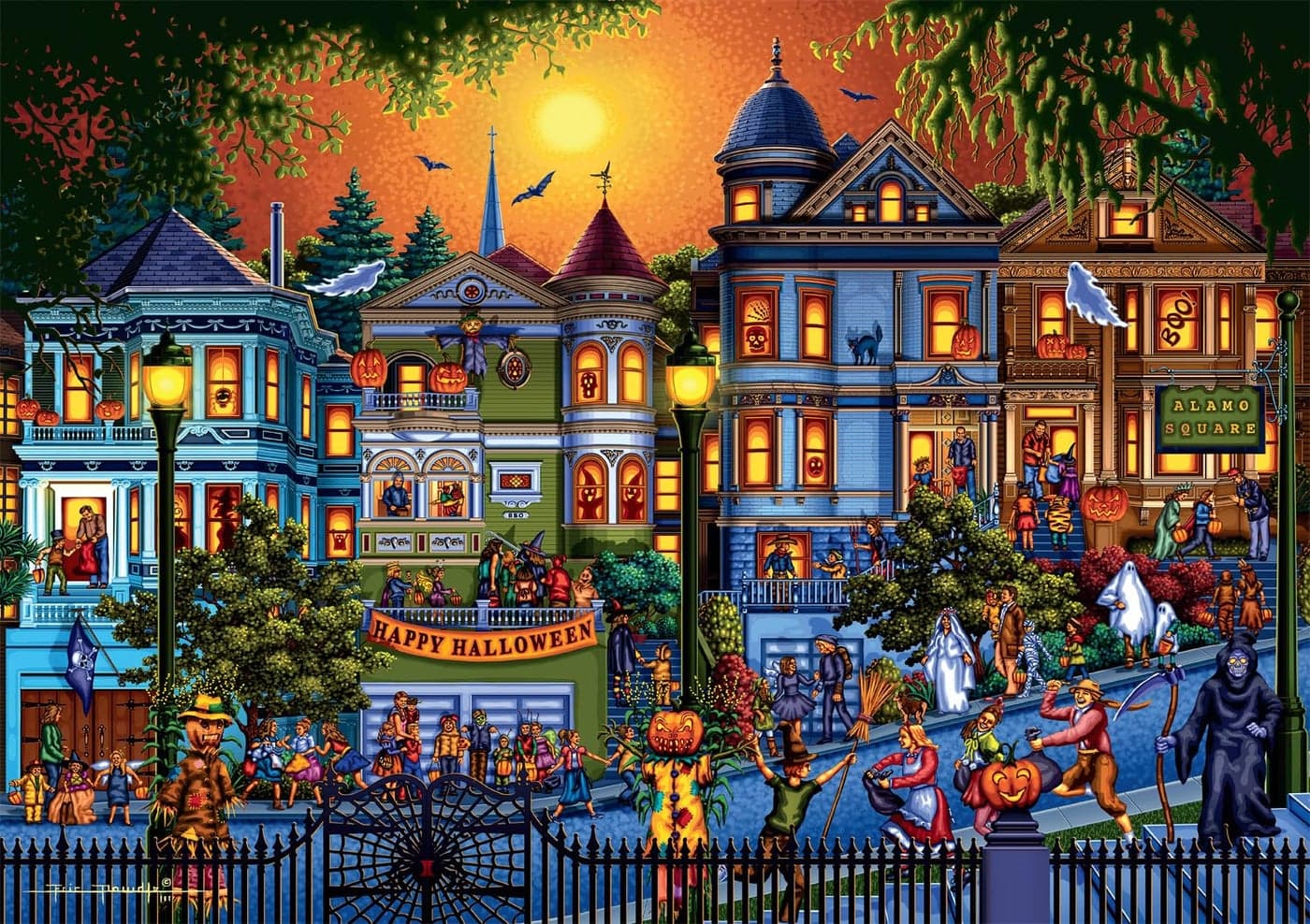 Buffalo Games - 300 Piece Dowdle Halloween and Fall Jigsaw Puzzle - Challenging Puzzles for Adults - Large Pieces - Finished Size 21.25 x 15 inches