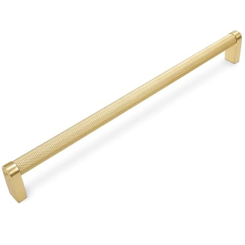 BUKOBYHE 6 Pack 1258 Inch320mm Kitchen Cabinet Handles Brushed Gold Knurled Cabinet Pulls Gold Drawer Pulls Kitchen Hardware