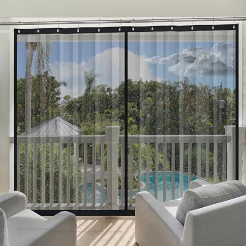 GREEN DECOR Waterproof Outdoor Transparent PVC Curtain with Rust-Proof Eyelet Used for Balcony, Door for All Seasons, Ac, Dust,Wind & Rain Protection (6 X 5 Feet, Pack of 1 Piece)