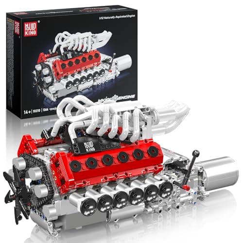 Mould King V12 Engine Model Kit for Adults 1366 Pcs Engine Kits That Runs DIY Mechanical Building Set for 14 10210 STEM Educational Toy Car Motor