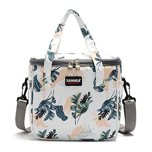 Aschar Reusable Insulated Thermal Lunch Bag Cute Lunch Box for Teens Boys Girls Adult Women Work School Outdoor Travel Picnic Beach BBQ party (Leaves)