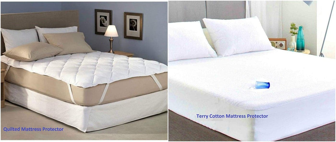 RRC 100% Waterproof Hypoallergenic Poly Cotton and Terry Cotton Mattress Protector Combo - Queen Size, White 78" X 60"