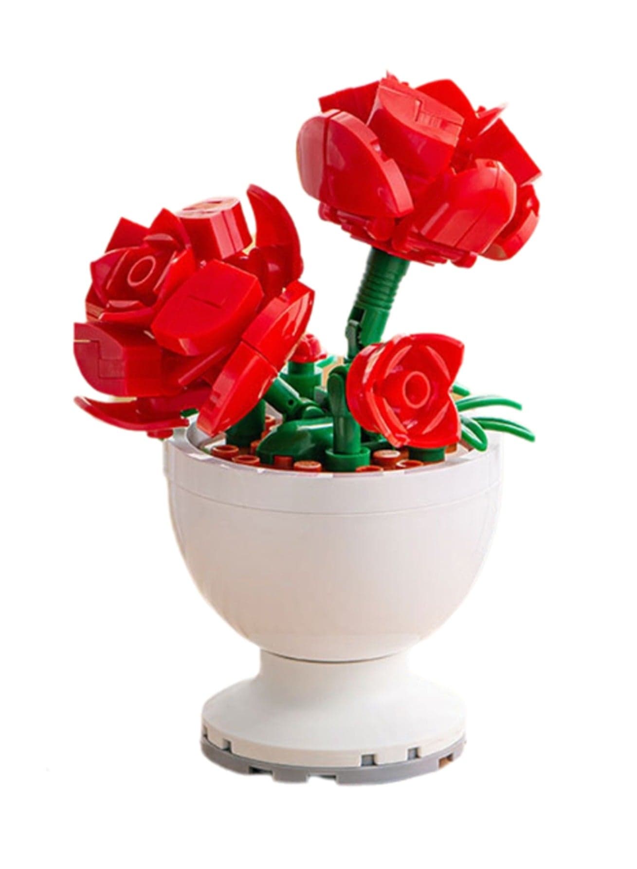 Rose, Funny Potted Plant Series Assembly Model Ornaments Building Blocks Toys, Children'S Educational Game Gifts
