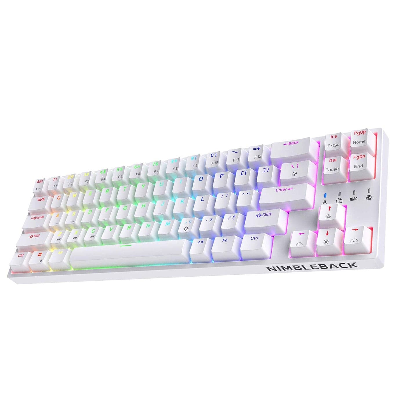 LTC NB681 Nimbleback Wired 65 Mechanical Keyboard RGB Backlit UltraCompact 68 Keys Gaming Keyboard with HotSwappable Switch and StandAlone ArrowControl Keys Hot Swappable Brown Switch White