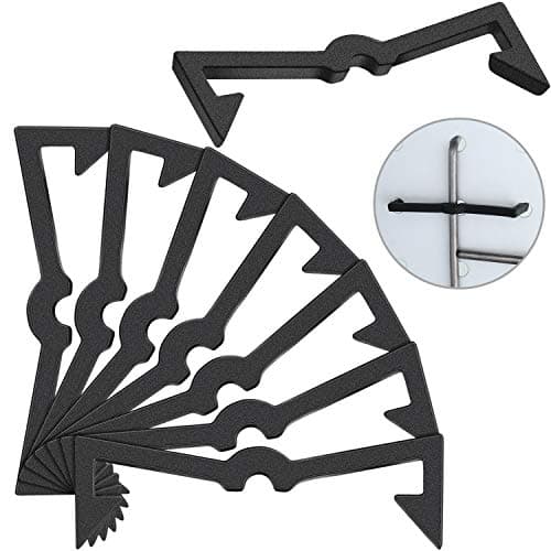 Hicarer 50 Pegboard Clips Hook Locks Black Plastic Peg Locks Display Hook Retainers Fixer Board Accessories Display Organizer Fit 1/4 Inch and 1/8 Inch Pegboards