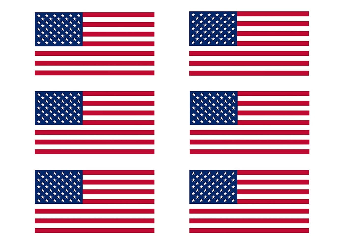 Rogue River Tactical Pack of 6 USA Flag Stickers United States Work Hard Hat Biker Helmet Stickers Decals Toolbox 1x 2