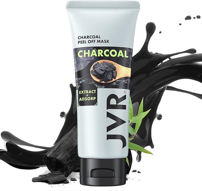 JVR Blackhead Remover Mask for Men Bamboo Charcoal Peel Off Black Masks Purifying Pores Deep Cleansing for All Skin Types 120g