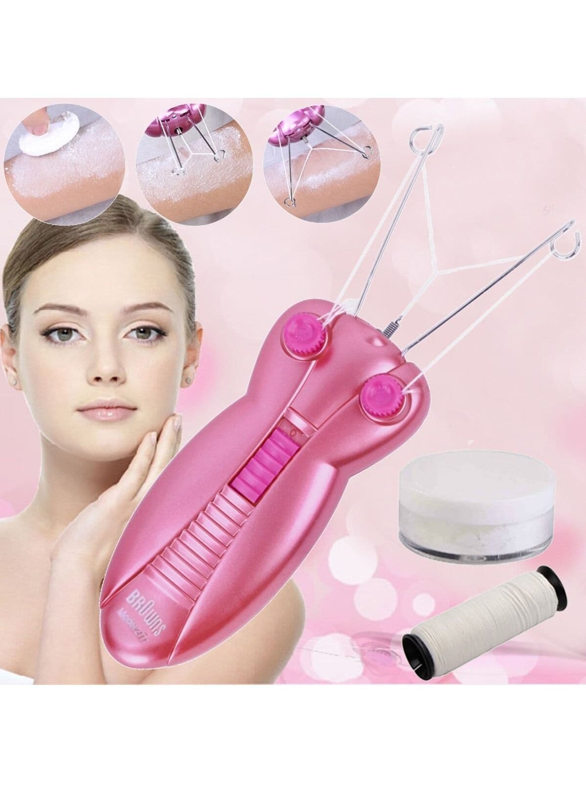 USB Rechargeable Hair Remover Cotton Thread Epilator Electric Threading Hair Removal Facial Hair Remover Body Hair Trimmer for Women