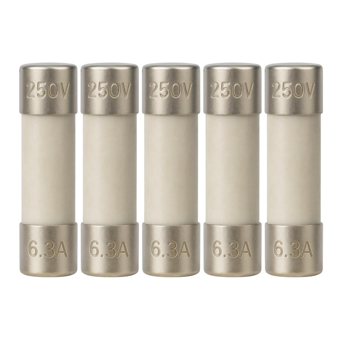 T63A Ceramic Fuse 5x20mm02x079inch 63A 250V SlowBlow Time Delay Fuses Durable Circuit Protection for Electronics Appliances and Power Supplies Pack of 5