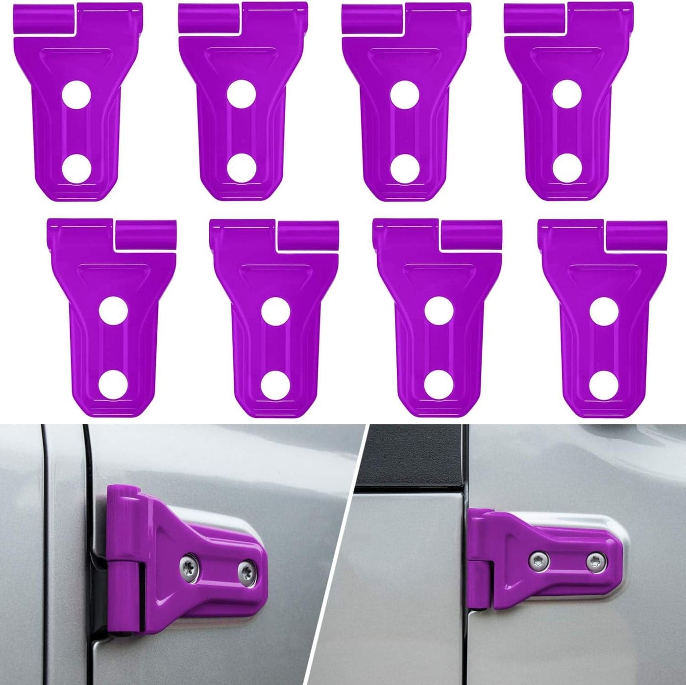 bonbo Purple Door Hinge Cover Trim - 8PCS for Jeep Wrangler JL JLU 2018-2023