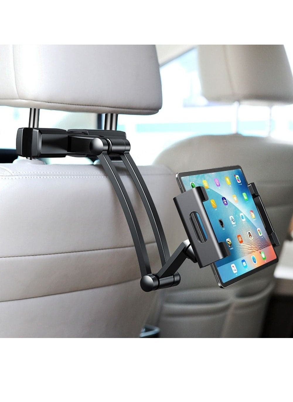 Car Back Seat Mount Tablet Holder for Car Adjustable Phone and iPad 4.7-12.9 inches inch Electronic Screen Adjustable Distance Viewing Angle Rotating Screen