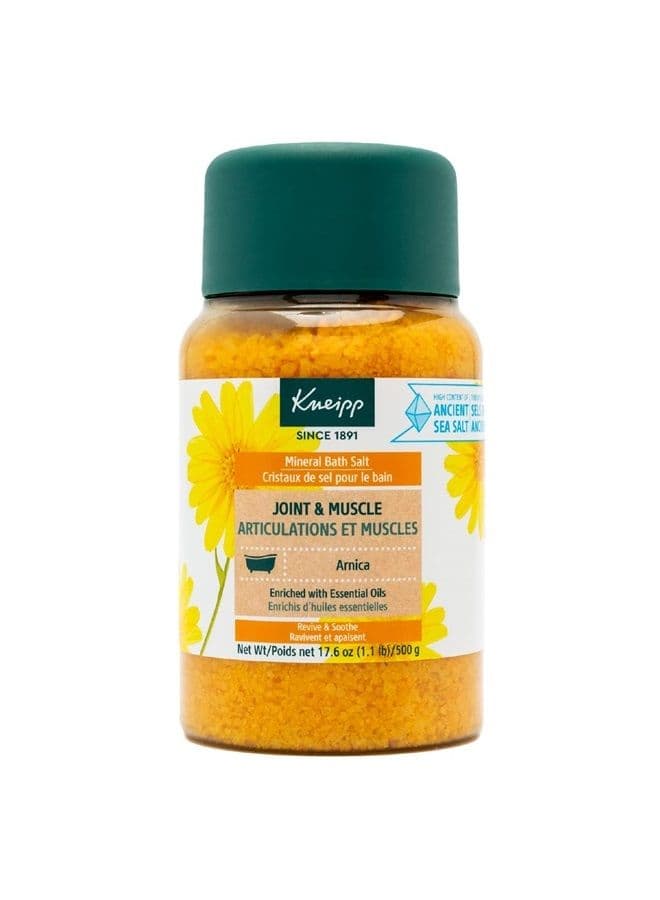 Joint & Muscle Mineral Bath Salts With Arnica, Rejuvenate Joints, Muscles, 17.6 Ounces For Up To 10 Baths