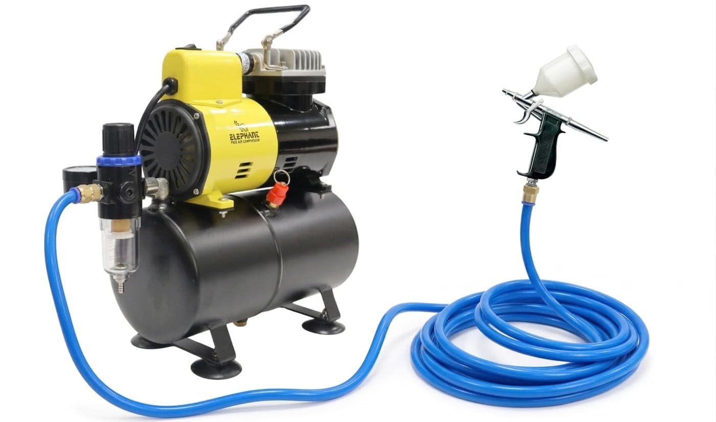Elephant AS186 3 L Air Compressor with Air Brush (AB-19) 3mtr. PU Pipe