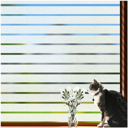 Window Privacy Film Frosted Glass Window Film Window Cling Privacy Film Door Window Covering Day and Night Privacy Window Film Heat Blocking Decorative Window Film for Home Office Kitchen Kids