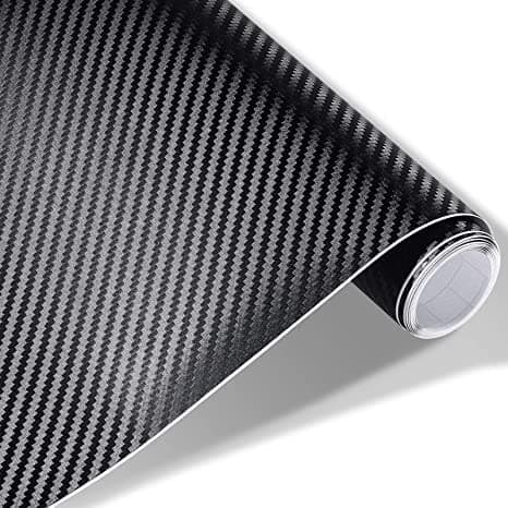 COSMOS STAR™ 3D Matte Black Carbon Fiber Car Vinyl Wrap Roll Self Adhesive Film with Air Release Technology (12 x 60) inch