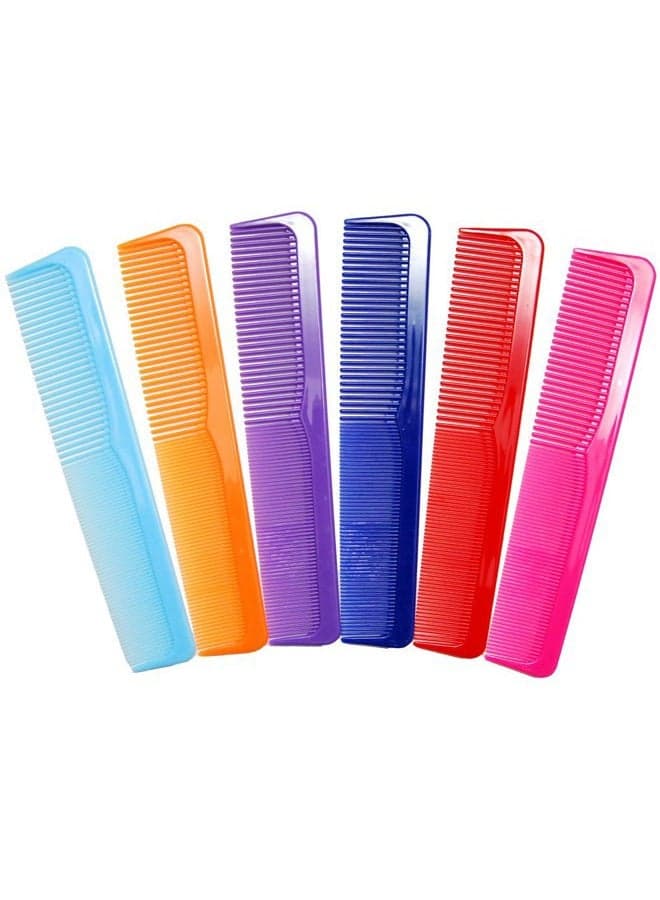 6 Pack - 9" Large Dressing Hair Dresser Combs Colorful Styling Essentials Coarse/Fine Barber Comb Hair Combs SET