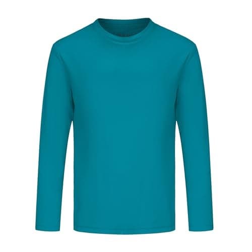 OPNA Youth Athletic Performance Long Sleeve Shirts for Boys or Girls-Moisture Wicking, Medium, Atomic Blue