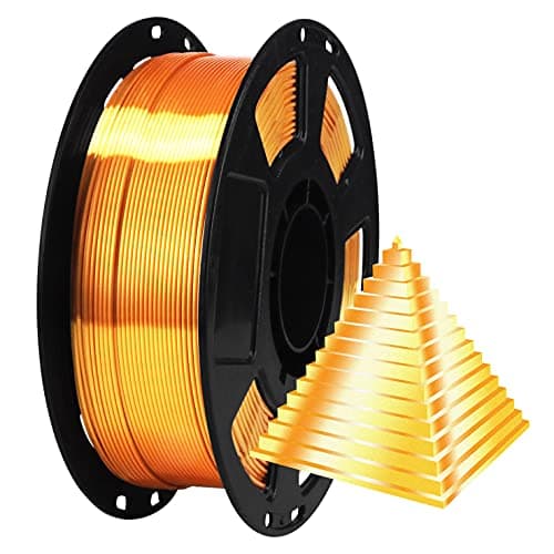 Silk Gold PLA Filament 1kg 22lbs 175mm 3D Printing Material Widely Support for FDM 3D Printer Pack with Extra Filament Sample by BBLIFE