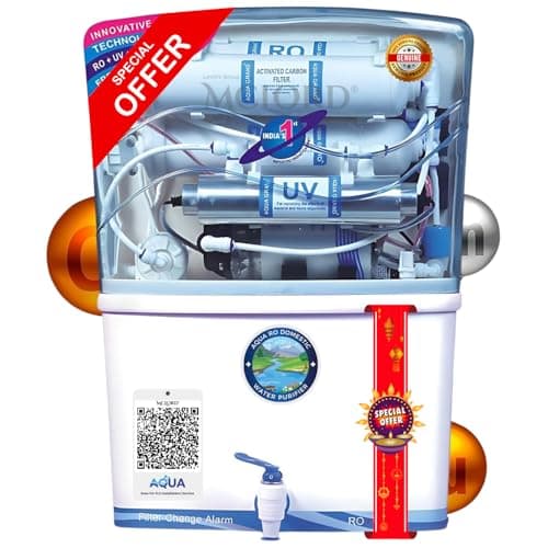 All India Group® Aqua RO Domestic Water Purifier (RO+ LED UV+ ORC COPPER ALK+ HIGH TDS MEMBRANE+ TDS CONTROLLER) Fully Automatic | Easily Works Upto 4000ppm | 12 Stages | 20 LPH (Aqua White S78)
