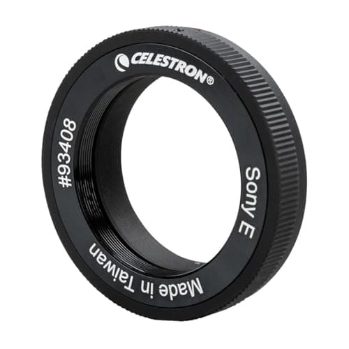 Celestron Sony E Mount TRing with 42mm Diameter Thread for Terrestrial and Celestial Imaging Compatible with Sony EMount Mirrorless Cameras and Celestron TAdpaters Black