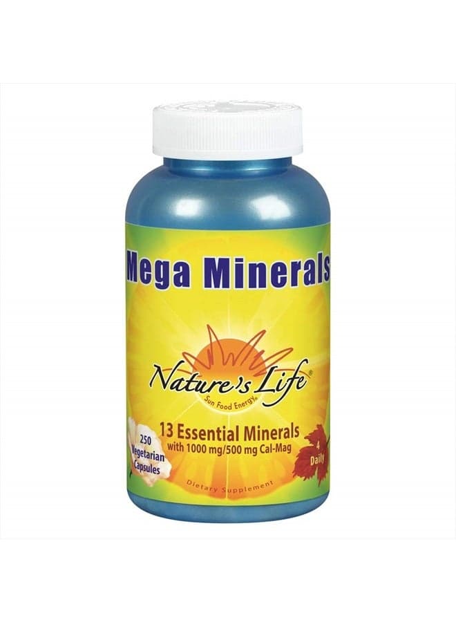 Mega Minerals Complex | Complete Multi Mineral + Vitamin D Supplement | 250 Vegetarian Capsules