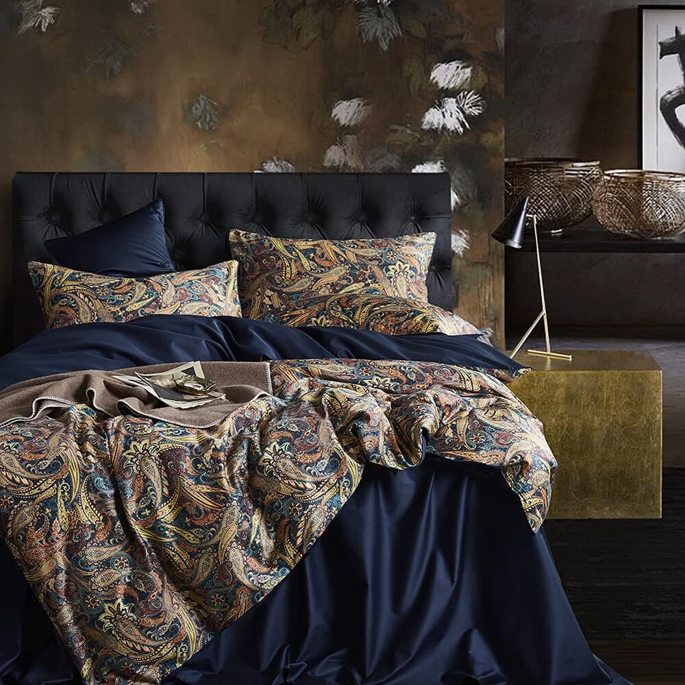 Cupocupa Duvet Cover Queen Size Set Boho Floral Pattern Duvet Cover Queen for Queen Size Bed Vintage Soft Bedding Leaf Print Paisley Duvet with Pillowcases