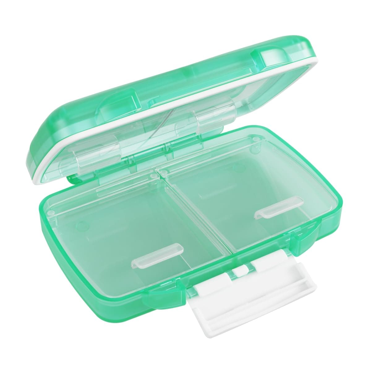 MoistureProof Pill Case Medicine Planner Vitamin Organizer Box TravelFriendly LatchClosure to Secure Contents 4 Individual Compartments of Multiple Sizes with Tight Seal Small Green
