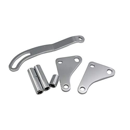TAKPART Chrome Power Steering Pump Mounting Bracket 3129BK Compatible for SB Chevy