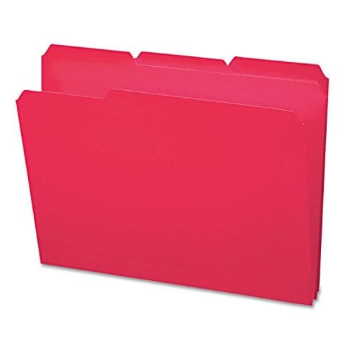 Smead Poly File Folder, 1/3-Cut Tab, Letter Size, Red, 24 per Box (10501)