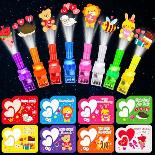 Garma Valentines Gift Cards for Kids with LED Light Up Finger Lights Party Favors 24Pcs Glow in The Dark Toys Goodie Bag Fillers Exchange Stuffers Treats Party Favors Classroom Gifts
