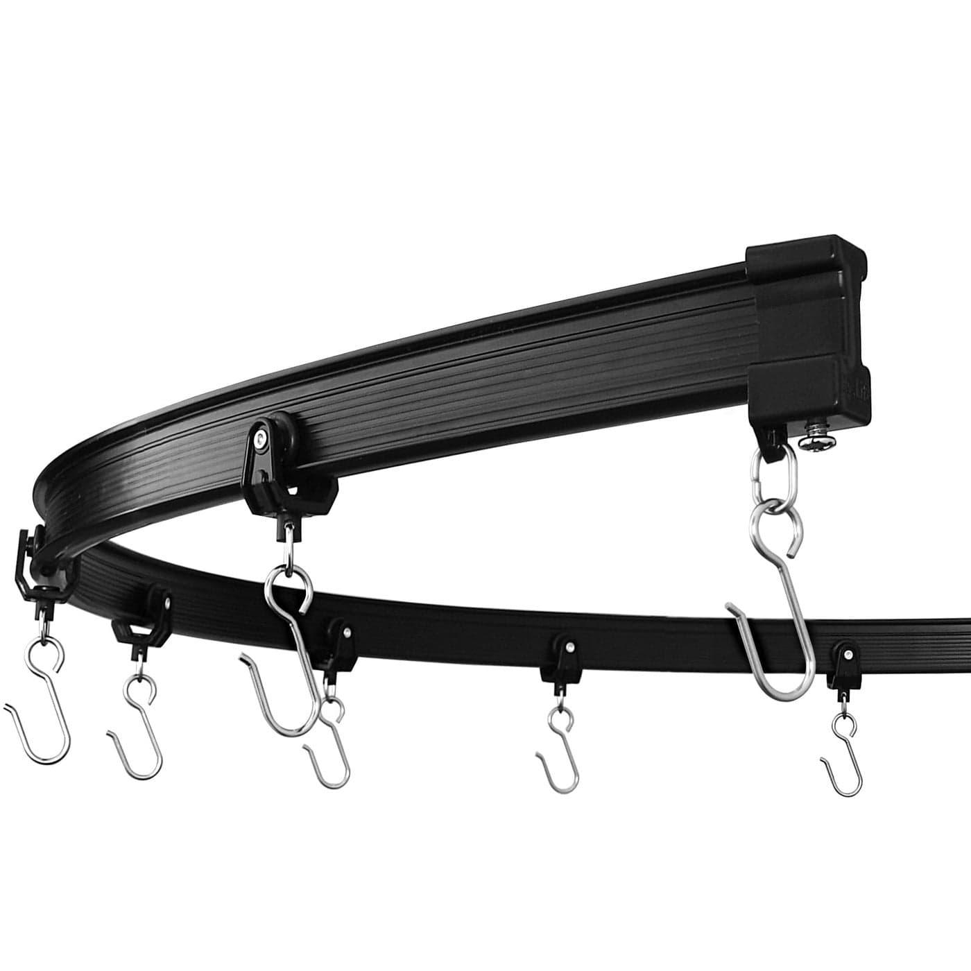 KXLife Black Flexible Ceiling Track 12 ft Curved Curtain Rails Room Divider Ceiling Mount System