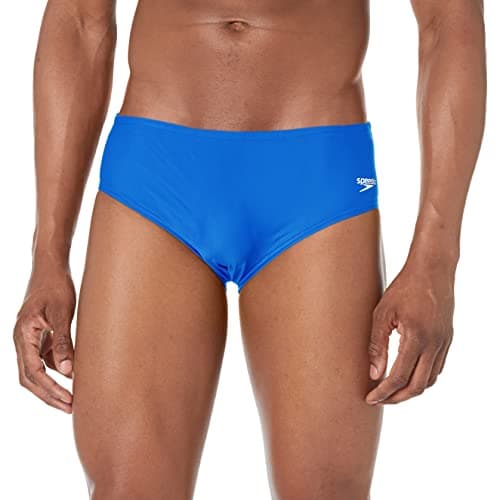 Speedo mens Swimsuit Powerflex Eco Solid Adult athletic swim briefs, New Sapphire, 38 US