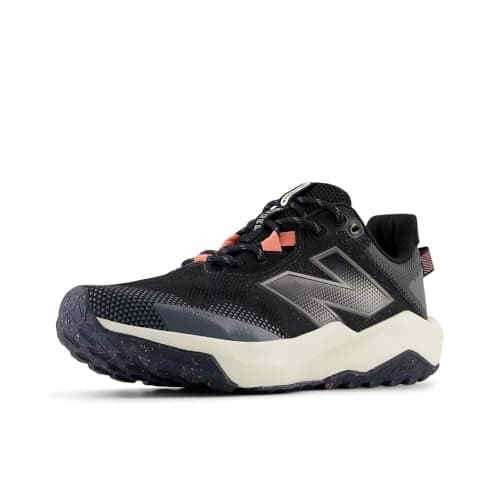 New Balance Women's DynaSoft Nitrel V6 Trail Running Shoe, Black/Castlerock/Sunfade Red, 6 Wide