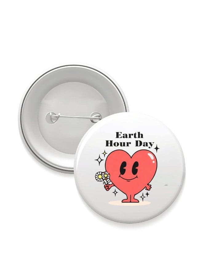 Earth Hour Button Badge-Earth Hour Awareness Pin-Earth Day Gift-Lapel Pin For Backpacks And Jackets-Perfect For Events,Earth Day-World Earth Day Pin Badges