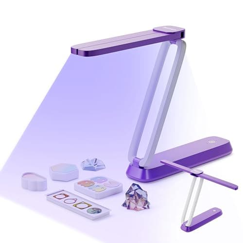 Resiners UV Resin Light, UV Light for Resin Curing, Wireless & Rechargeable Blacklight Ultraviolet LED, 3-in-1 Uses, Foldable UV Lamp, Craft Supplies Tools for Resin Molds, Jewelry Making, Purple