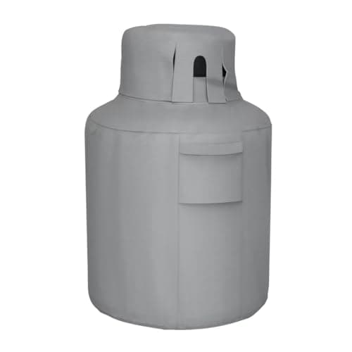 STARTWO Propane Tank Cover 20lb Gas Cover Outdoor Heavy Duty Waterproof Covers Fits Standard 20 lb Tank Cylinder Grey 13" x 19.5"