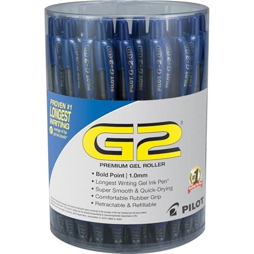 Pilot G2 Premium Gel Roller Pen Retractable and Refillable Bold Point 1 mm Blue Ink 36 Count