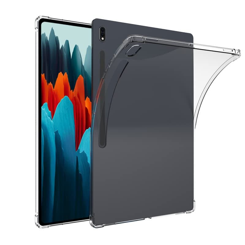 UUcovers Clear Back Case for 12.4" Samsung Galaxy Tab S8 Plus 2022/S7 FE 2021/S7 Plus 2020 (SM-X800/X806/T730/T733/T970/T975) Lightweight Transparent Soft TPU Shockproof Thin Silicone Cover, Clear