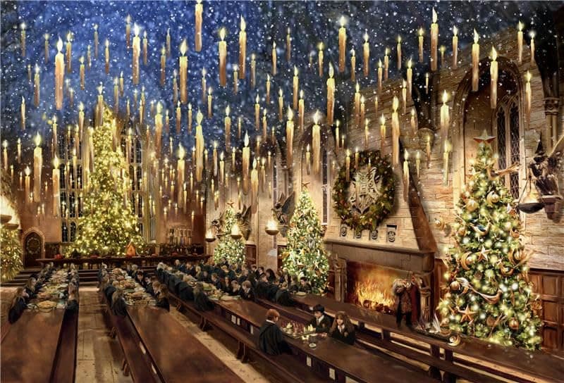 Ceaco Thomas Kinkade Harry Potter The Great Hall 500 Piece Silver Select Jigsaw Puzzle Festive Christmas Puzzles for Adults PrecisionCut Pieces Winter Artwork and Hours of Holiday Fun