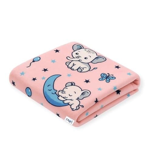 PWI Supersoft Baby Blanket Wrapper for Newborn | 30x40 inches | Lightweight AC Blanket for 0-2 Years | Ultra Soft & Skin-Friendly | Pack of 1 -Peach