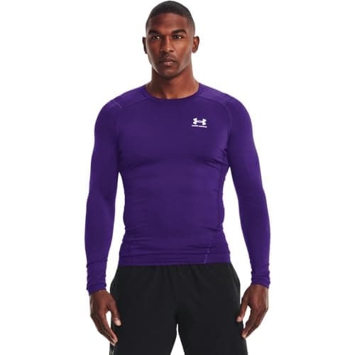 Under Armour Men's Armour HeatGear Compression Long-Sleeve T-Shirt , Purple (500)/White, X-Small