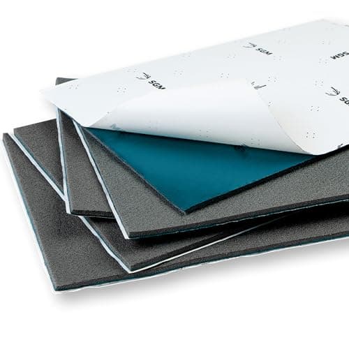 SGM Blue 200 mil (6mm) 10 sqft Car Sound Insulation - Heat and Cool Liner - Self Adhesive Closed Cell Foam Deadening Material - PE Foam Sound Deadener