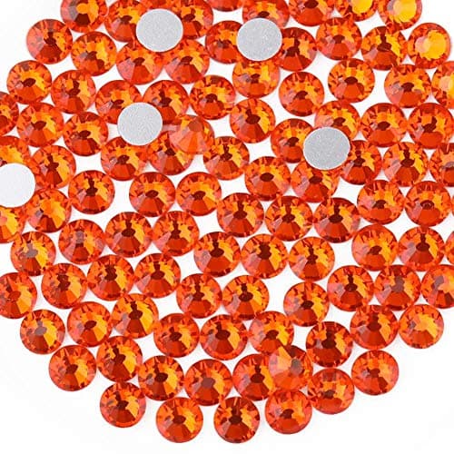beadsland Flat Back Crystal Rhinestones Round Gems Orange 1920mm SS61440pcs
