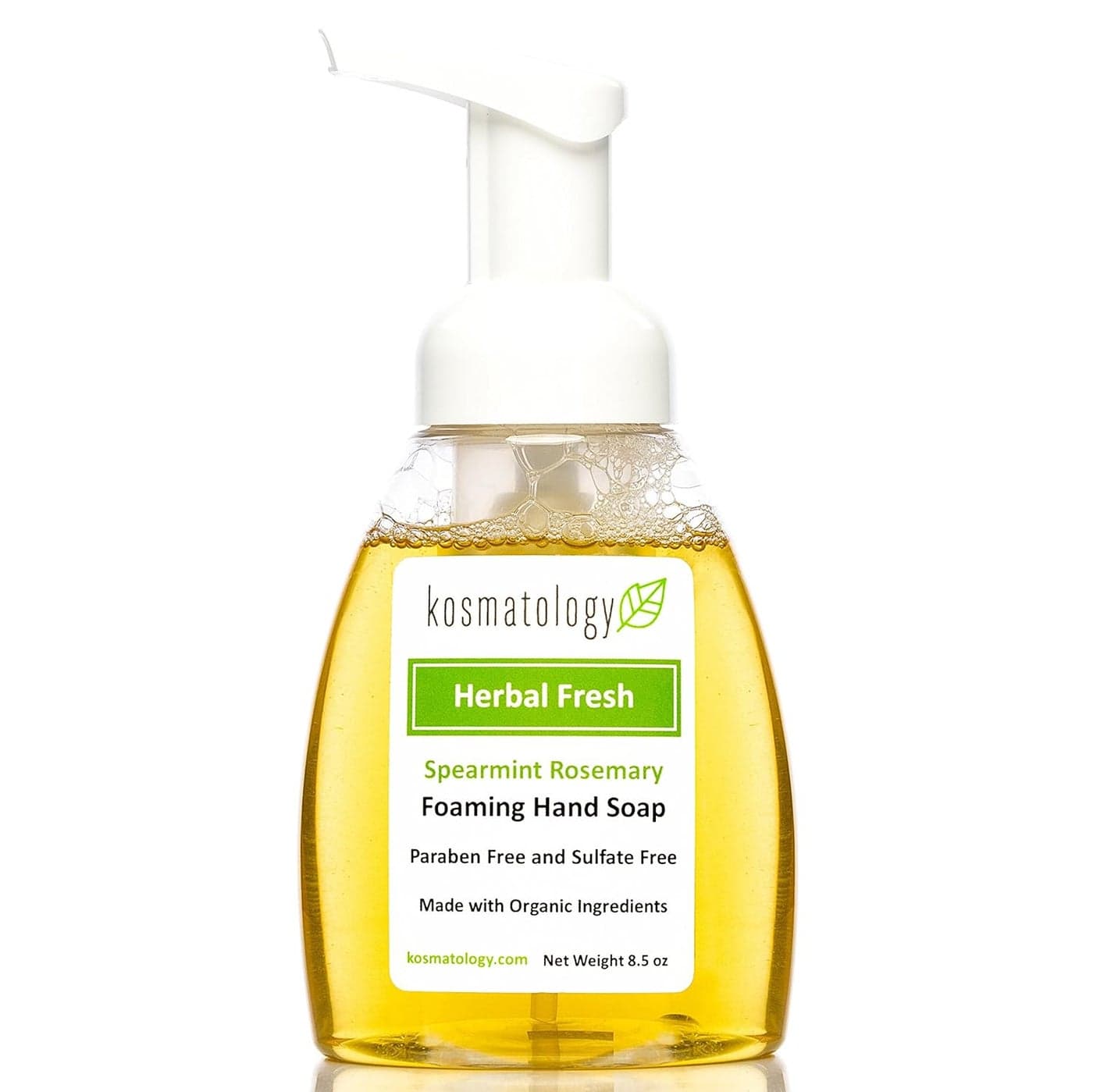 kosmatology Herbal Fresh SpearmintRosemary Organic Foaming Hand Soap Moisturizing Hand Wash Clean Ingredients Infused with Essential Oils 85 fl oz