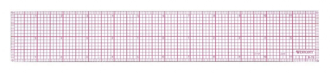 Westcott B70 8ths Graph Beveled Ruler 12 in