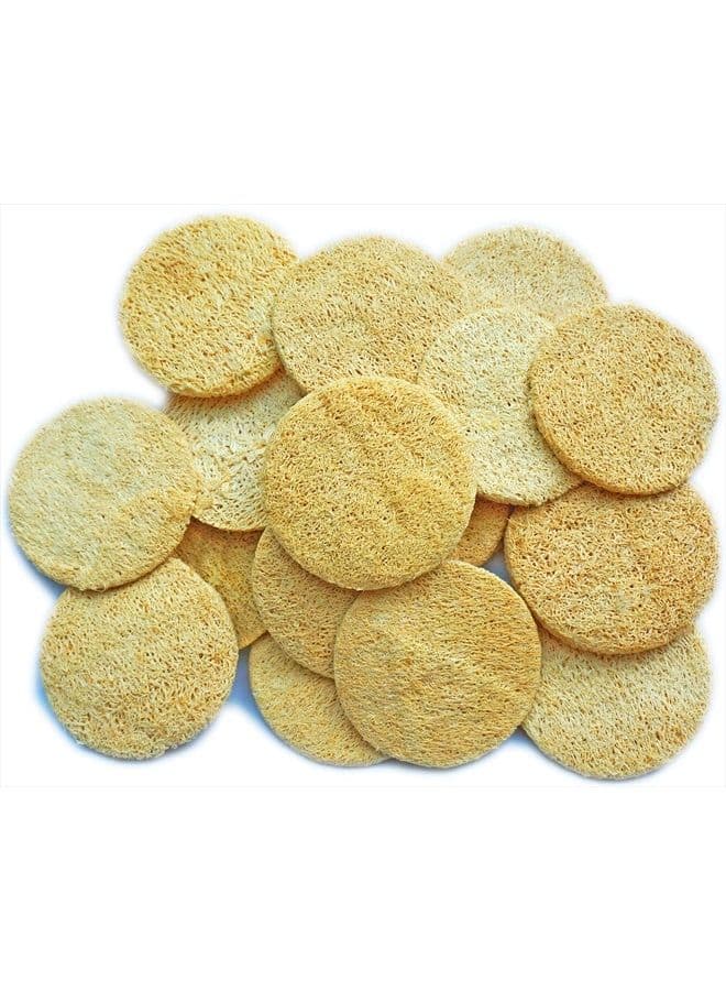 18 Pack Natural Loofah Sponge Exfoliating Face Pads - Facial Body Scrubbers Pad - When Bath Shower and Spa - Loofa Sponges Brush Scrub - Bulk Loofahs Scrubber - Cleansing Skin For Women and Men
