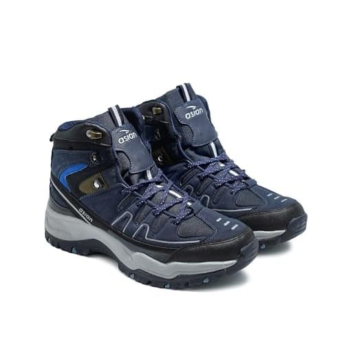 ASIAN Men's Everest-22 Sports Trekking & Hiking,Walking Hi-Neck Shoes with Rubber Outsole & Memory Foam Insole Lace-Up Shoes for Men's & Boy's Navy,UK 6